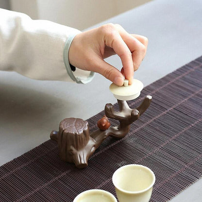 Purple Clay Tea Pets Ornaments Stump Teapot Lid Support Kung Fu Tea Accessories