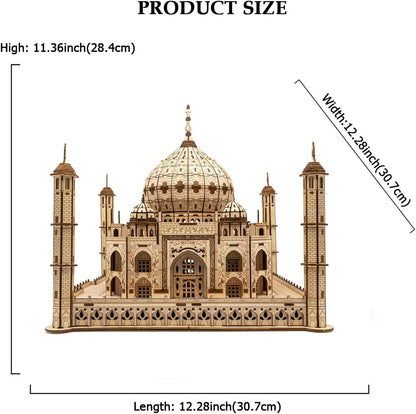 Wooden Puzzle Taj Mahal Model with Led Light 416 Pieces Gift for Boys and Girls