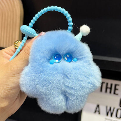 Cute Imitation otter Rabbit Hair Pendant Car Key Chain Bag Accessries Gifts
