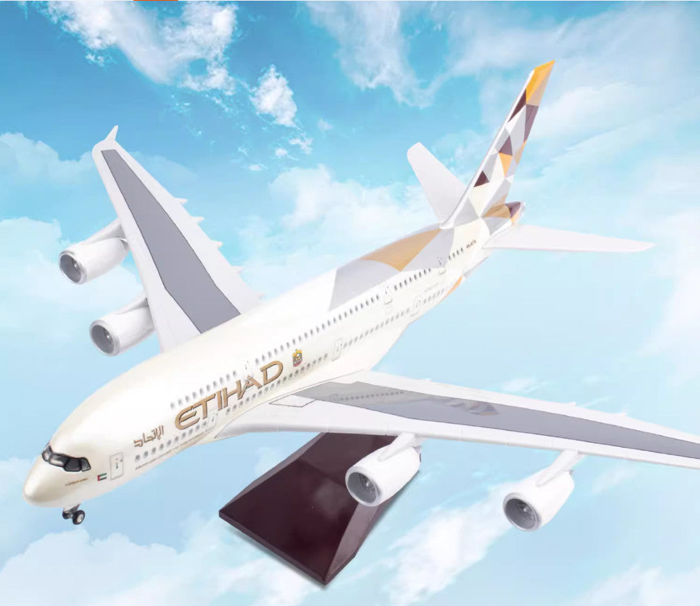 46CM 1:160 ETIHAD AIRBUS A380 Passenger Plane Landing Gear Resin Aircraft Model
