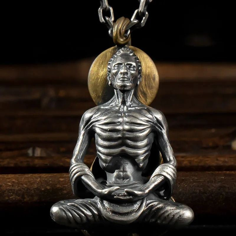 Maitreya Buddha Pendant Necklace Vintage Bodhi Amulet Jewelry Men Lucky Charm