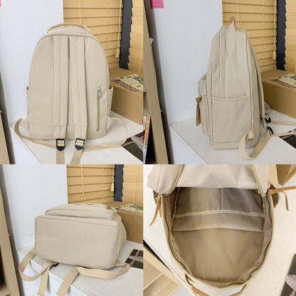 30*13*40 CM Waterproof Backpacks Nylon Student Bags Purse Green/Khaki/Gray/White