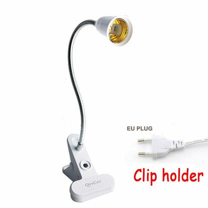 Desk Light Clip On E27 Socket 3 Head Flexible Off Switch Lamp Holder LED Plant