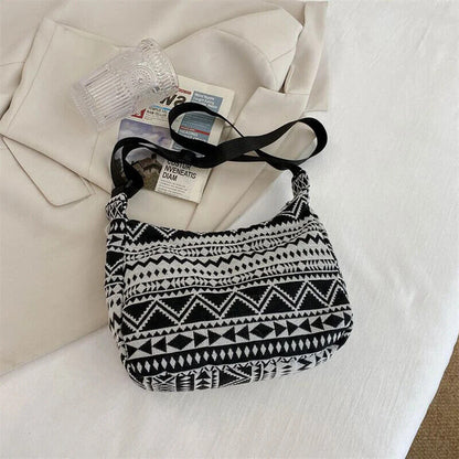 Shoulder Messenger Bag Handbags Ethnic Style Canvas Shoulder Bag Woven Bag