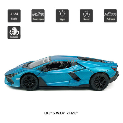 1/24 Lamborghini Revuelto Model Car Diecast Toy Cars Boys Toys Kids Gifts Blue