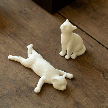 Creative Tea Pet Cat Funny Ornament Table Decoration Microlandscape Lovely Gift