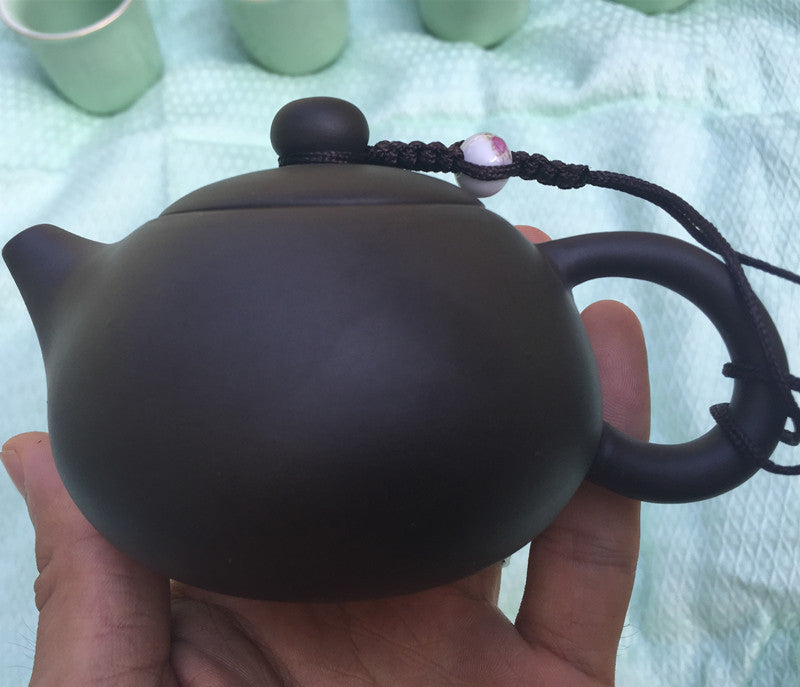 Chinese Kungfu Tea Pot With Pot String Bead Zisha Purple Clay Xishi Pot 130ml