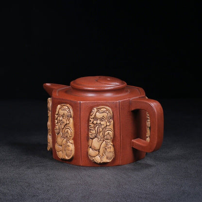 Chinese Yixing Zisha Clay Handmade Exquisite Teapot （八方 底款：陈仲美）