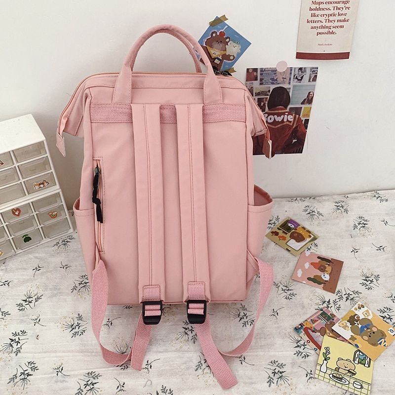 Purple Backpack Waterproof 38*26*18 CM Bags Cute Traveling Rucksack Nylon Pocket