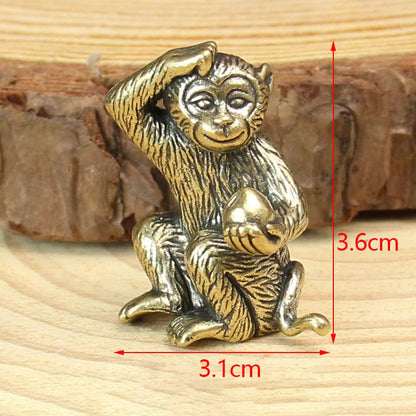 1Pc Chinese Retro Brass Twelve Zodiac Ornaments Statue Home Feng Shui Decoration