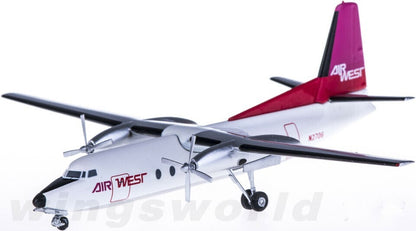 1:200 AeroClassics AIR WEST Fokker F-27 Passenger Airplane Diecast Aircraft Mode