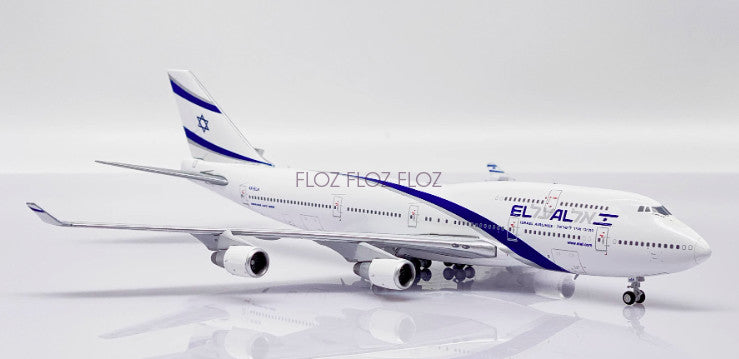 JC WINGS Israel Airlines for Boeing B747-400 4X-ELA With Aviationtag 1:400 Model