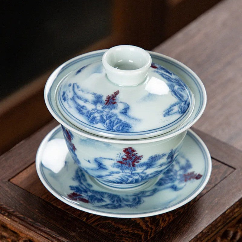 150ml Exquisitely Ceramic Gaiwan Chinese Hand-painted Kung Fu Tea Cup Tea Bowl