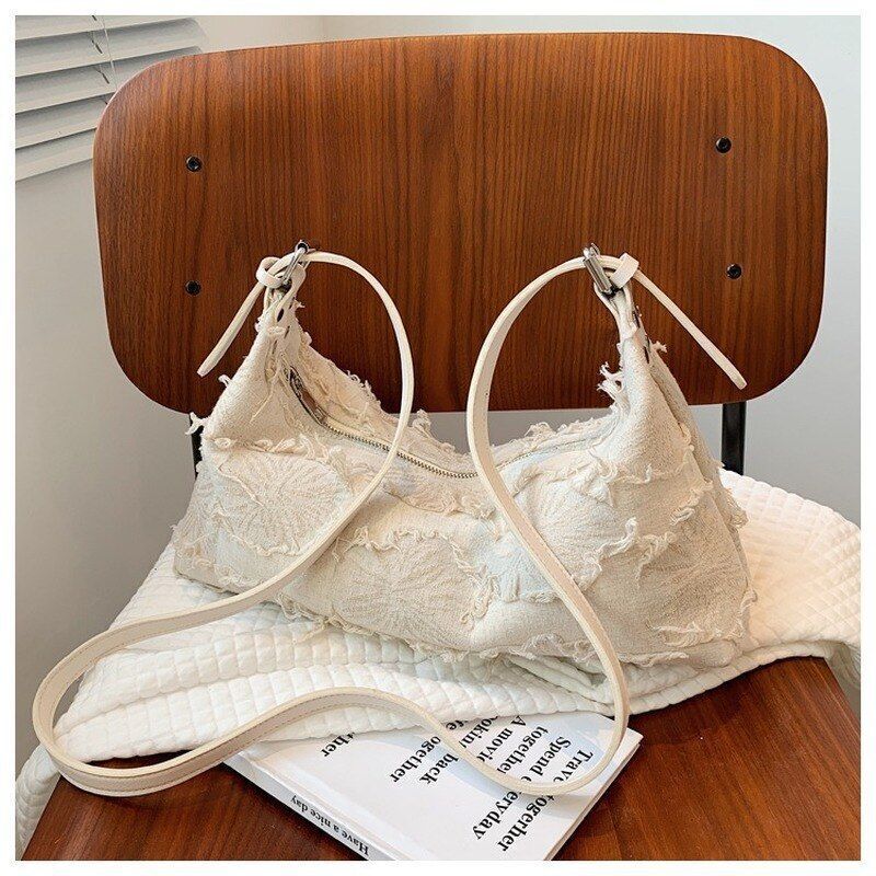 Messenger Bag Canvas Purse Fashion Niche Design One-shoulder Crossbody 36*9*19CM