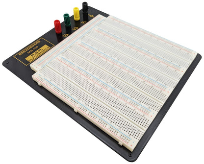 Solderless Breadboard with Metal Backplate, 3220 Tie Points, 4 Binding Posts
