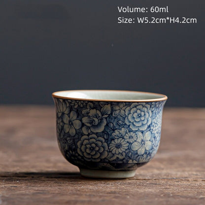 One Cup Blue-and-white Porcelain Tea Cup Antique Style Dehua Master Cup Of Tea