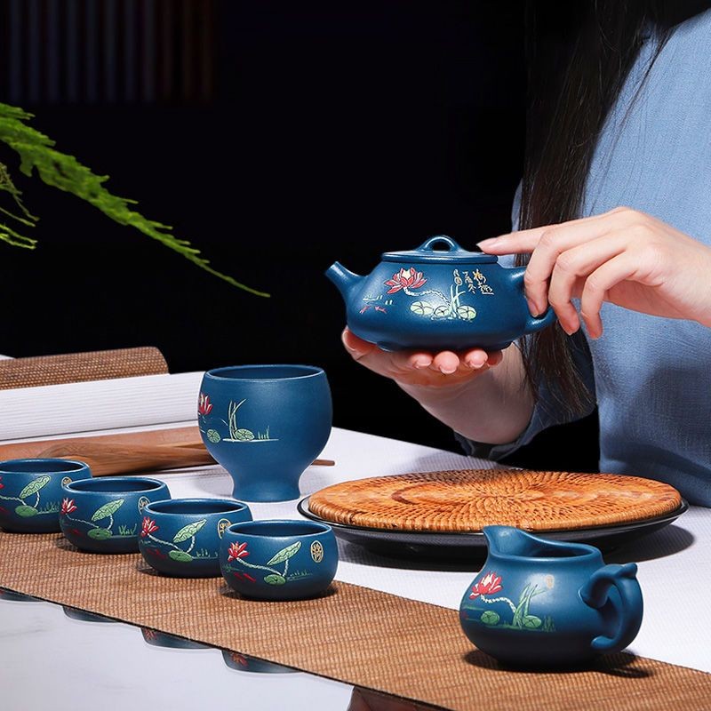 Yixing Republic Green Clay Lotus Shipiao Teapot Handmade Kung Fu Tea Pot 220ml