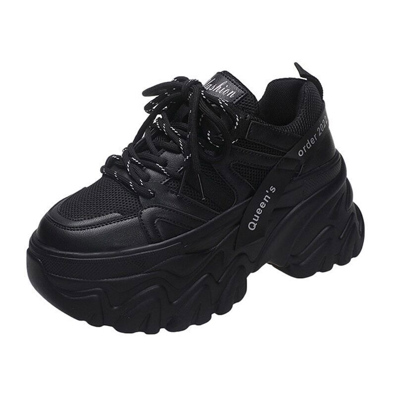Women's Pink Sneakers Sports Shoes Woman Lace Up Thick Sole Shoes 2023