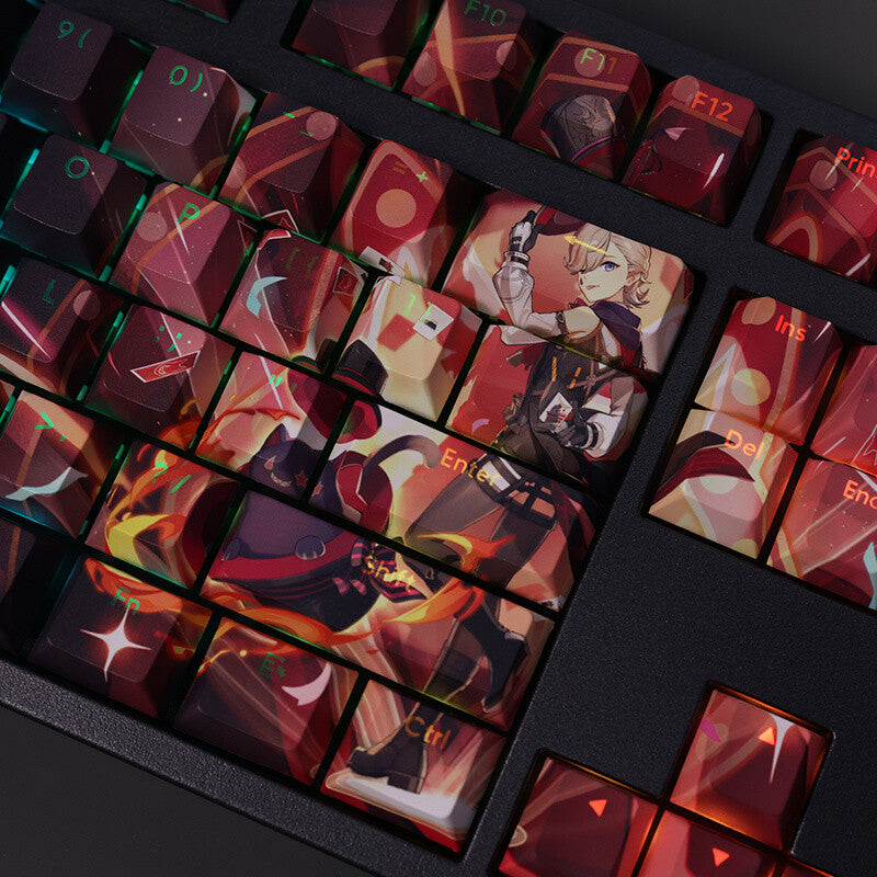 New Genshin Impact PBT Transparent Keycaps Cherry MX Mechanical Keybaord 108