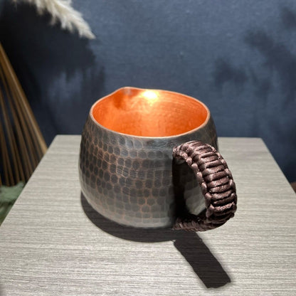 Pure Copper 400ml Tea Pitcher Hand Hammered Vintage Gongdao Cup