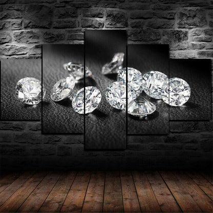 Diamonds Jewellery Photography 5 Panel Canvas Print Wall Art Poster Home Decor