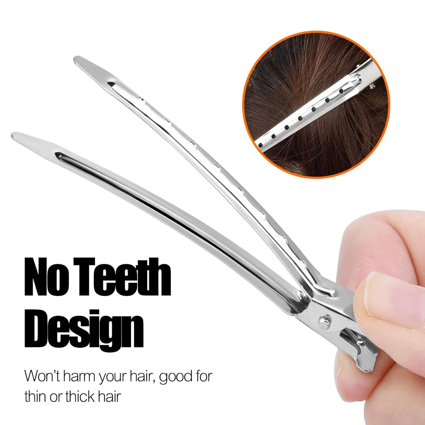 20 Pcs Silver Metal Duck Bill Hair Clips for Women - Hair Styling, Hair Coloring