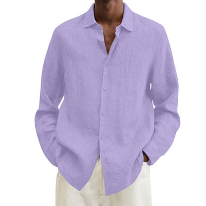 Blouse Shirt Long Sleeve Tops T Shirt Baggy Long Sleeve Linen Cotton Men