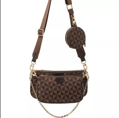 3 In 1 Fashion Luxury Leather Women Handbag Shoulder Purse Crossbody Tote Bags