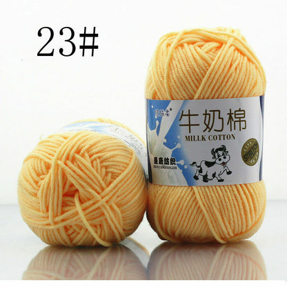Hot Sale 50g Hand-woven Chunky Yarn Soft Milk Cotton Knitting Baby wool yarn