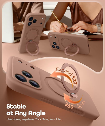 for Iphone 17 Pro Max Case with 360° Spin Magnetic Stand, [Compatible with Magsa