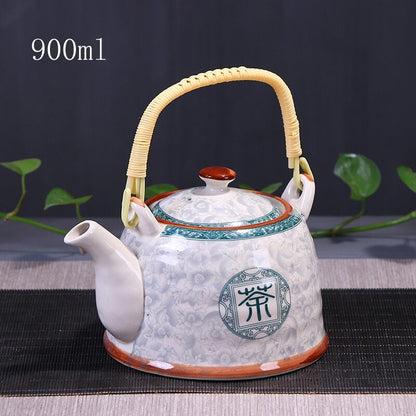 900ml China Porcelain Teapot With Strainer Net High Capacity Tea Pot For Hotel