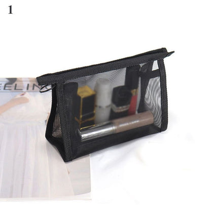 Mesh Cosmetic Bag Travel Zipper Makeup Bags Transparent Organizer Storage Pouch