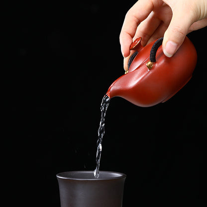 Authentic Yixing Zisha Dahongpao Clay Tea Pot With Infuser Holes Lid 220ml New