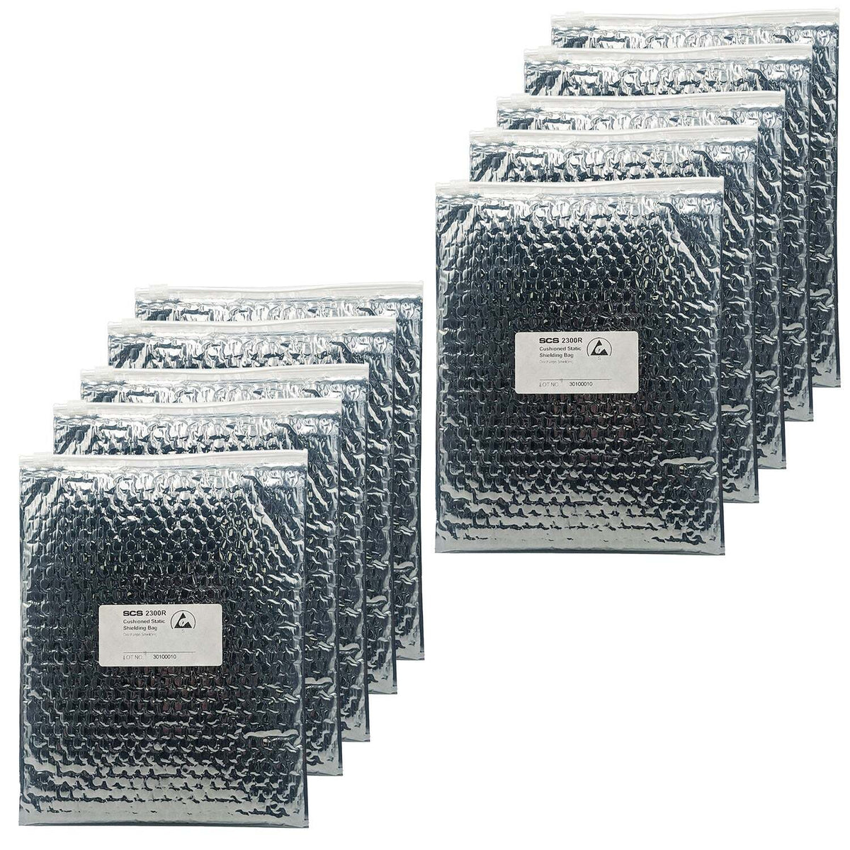 10 Pack 9" x 12" Resealable Cushioned Static Shielding Bags, Lightweight ESD