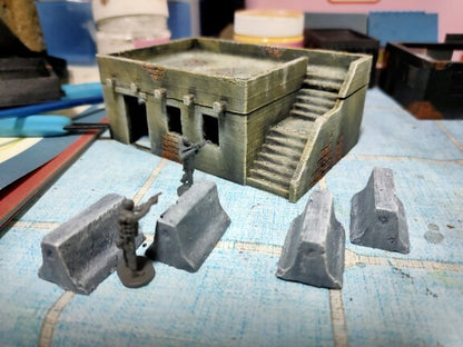 1/72 4Pcs Cement Pier Model for Tank War Scenarios