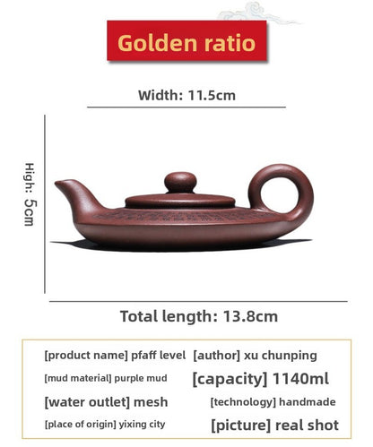 140ml Chinese Yixing Purple Clay Teapot Handmade Kettle Teaware Tea Making Tools