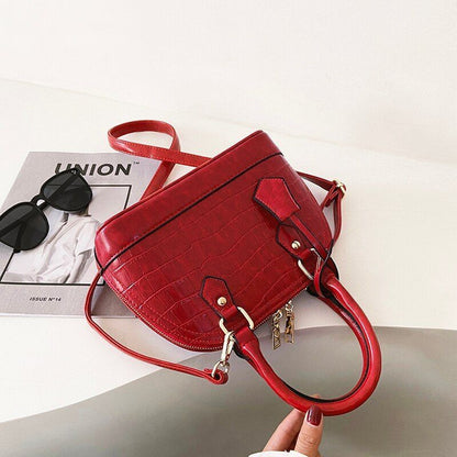 Pattern Tote Shell Bag Synthetic Leather Handbag Vintage Shoulder Bag 23*11*17cm