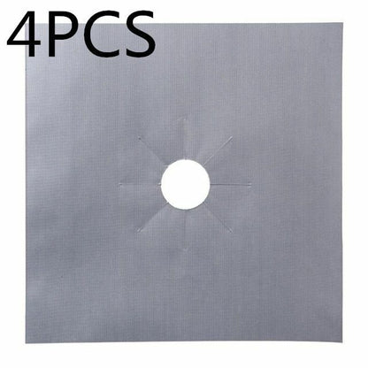 4Pcs/Lot Gas Stove Protector 27x27cm Burner Cleaning Pad Liner Cover Kitchen Mat