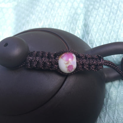 Chinese Kungfu Tea Pot With Pot String Bead Zisha Purple Clay Xishi Pot 130ml