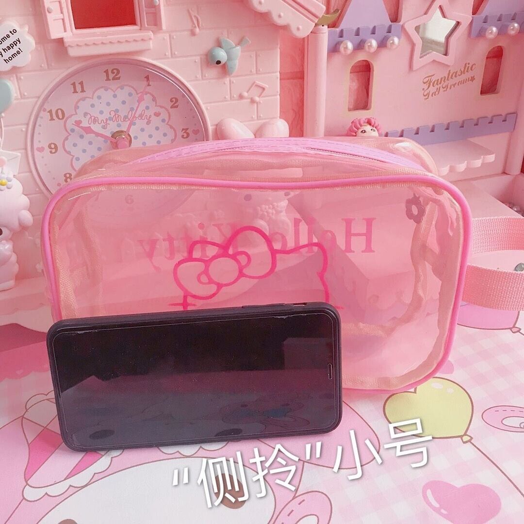 Hello Kitty Swimwear Storage Bag Transparent Cosmetic Wash Bag Travel Bag