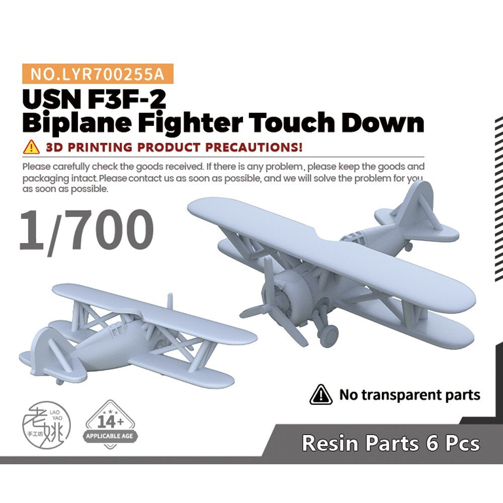 LYR700255A 1/700 Military Model Kit USN F3F-2 Biplane Fighter Touch Down