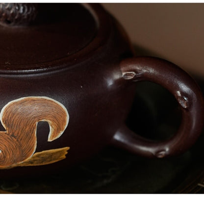 Full Handmade Tea Pot Handpainted China Real Yixing Zisha Purple Clay Master Pot