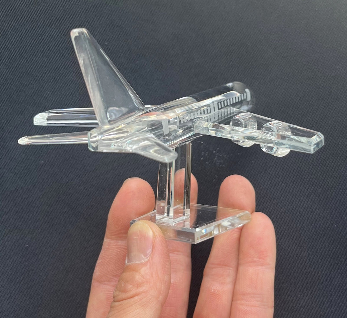 Crystal Aircraft Figurines Glass Airplane Plane Ornament Table Decor