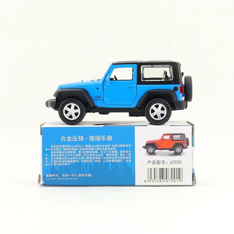 1:43 Diecast Jeep Wrangler Metal Car Model Diecast Toy Pull Back Door Open