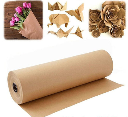 Wrapping Paper 30 Meters Brown Kraft Roll Wedding Birthday Gift Wrapper Material