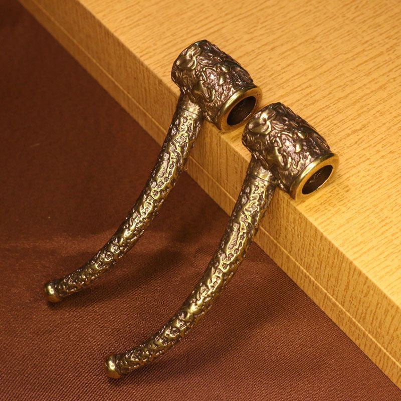 Antique Brass Pipe Horse Success Design Vintage Tobacco Pipe 110mm