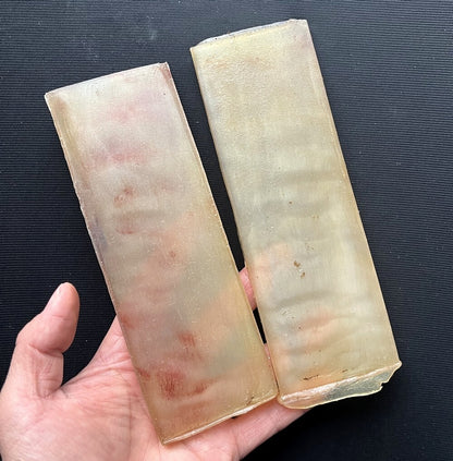 2 Pcs Solid Natural Sheep Horn Sheet Knife Blanks Plate Scales Handle Material
