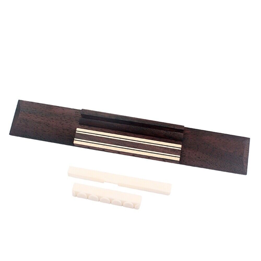 1 Set Rosewood Guitar Bridge Bone Guitar Saddle Nut for Acoustic Classic Guitar