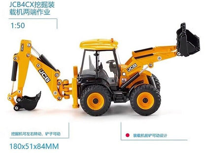 1:50 20CM JCB 4CX BACKHOE LOADER Construction Machine Equipment Diecast Model
