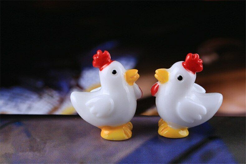 Mini 5pcs White Little Cock Decoration Supplies Micro Landscape Deco Creative
